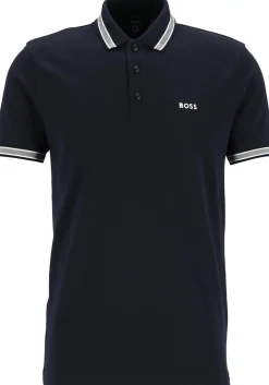 HUGO BOSS Paddy regular fit polo, heren polo korte mouw, donkerblauw (contrast)