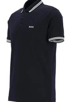 HUGO BOSS Paddy regular fit polo, heren polo korte mouw, donkerblauw (contrast)