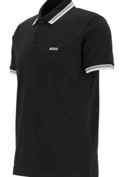 HUGO BOSS Paddy regular fit polo, heren polo korte mouw, zwart (contrast)