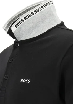 HUGO BOSS Paddy regular fit polo, heren polo korte mouw, zwart (contrast)