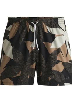 HUGO BOSS Piranha swim shorts, heren zwembroek, licht beige dessin