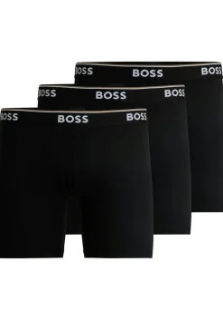 HUGO BOSS Power boxer briefs long (3-pack), heren boxers lang, zwart