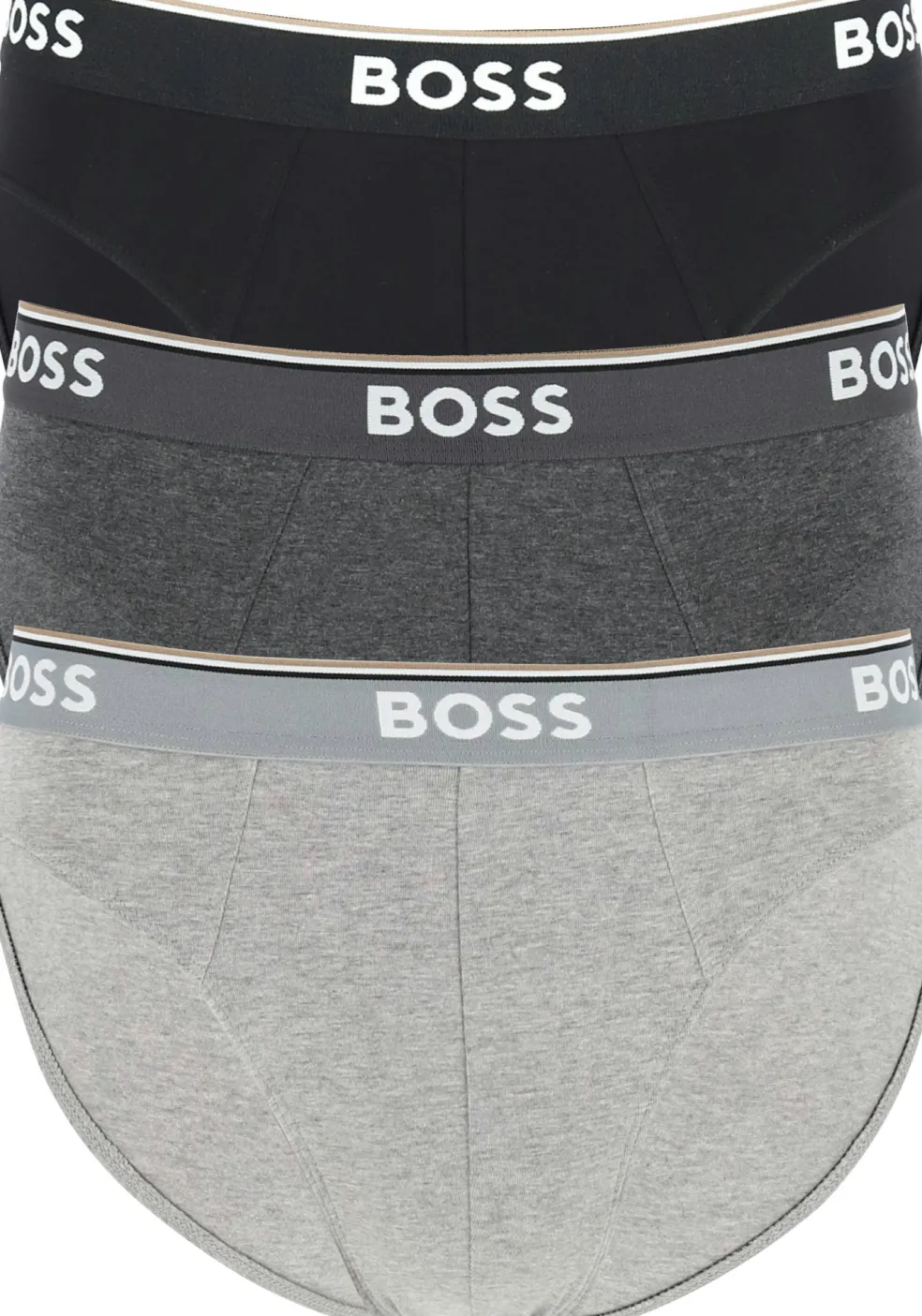 HUGO BOSS Power briefs (3-pack), heren slips, grijs, grijs, zwart