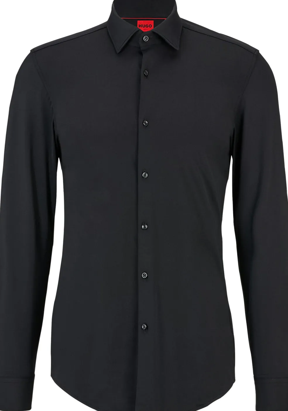 HUGO Kenno slim fit overhemd, tricot, zwart