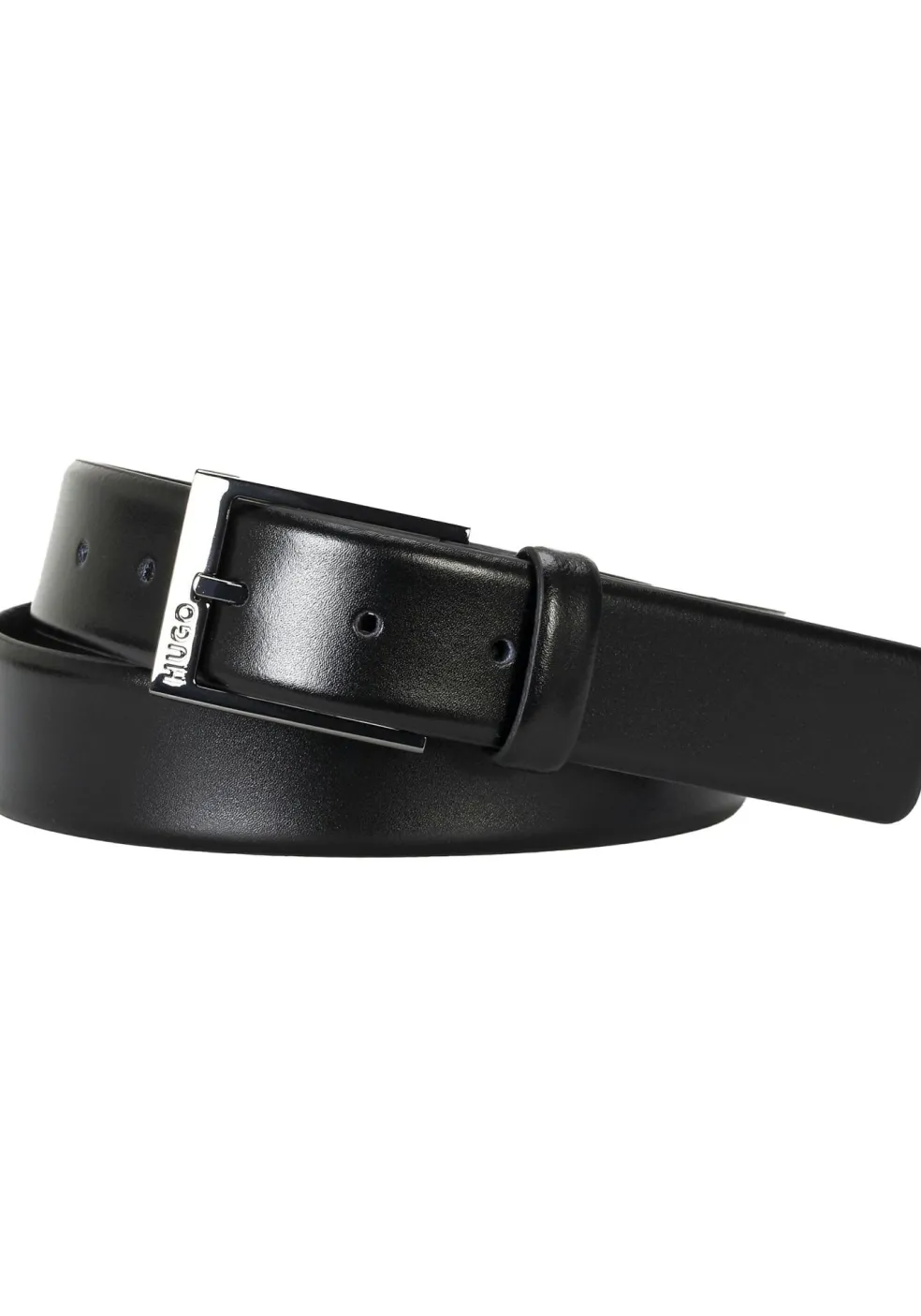 HUGO leren heren riem, zwart