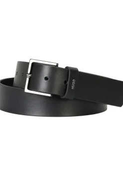 HUGO leren heren riem, zwart
