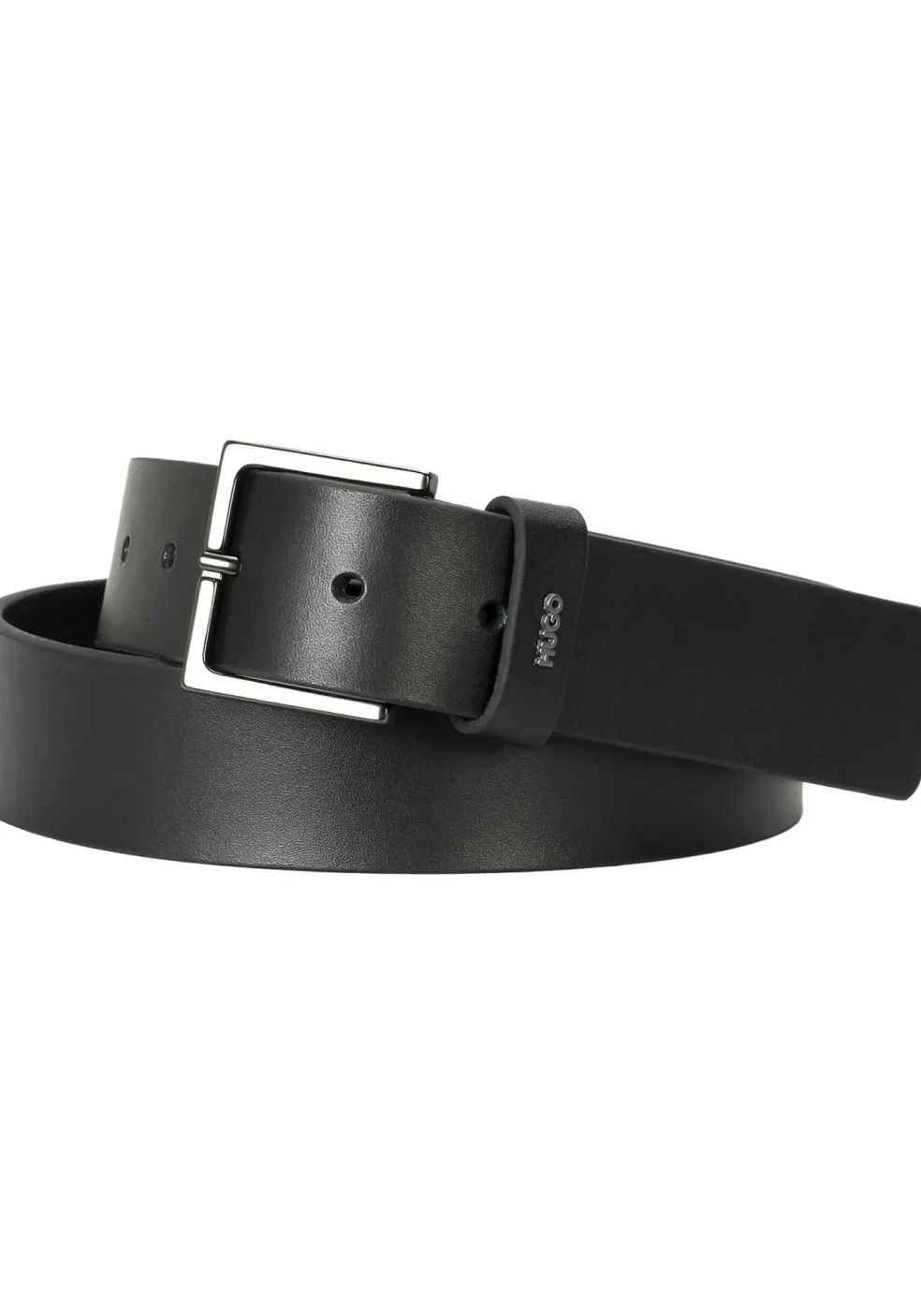 HUGO leren heren riem, zwart