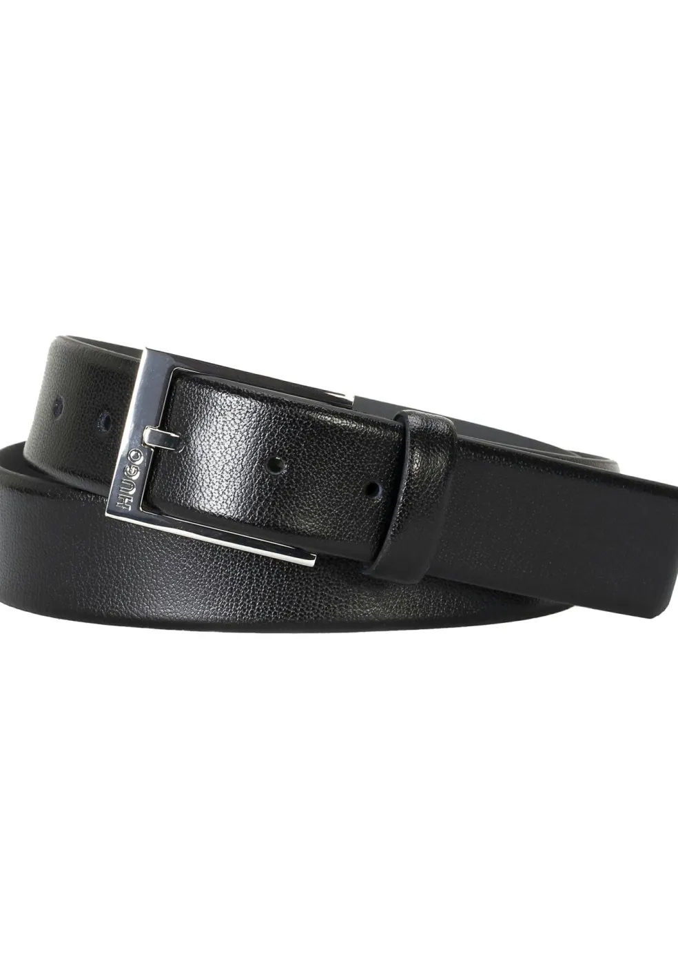 HUGO leren heren riem, zwart