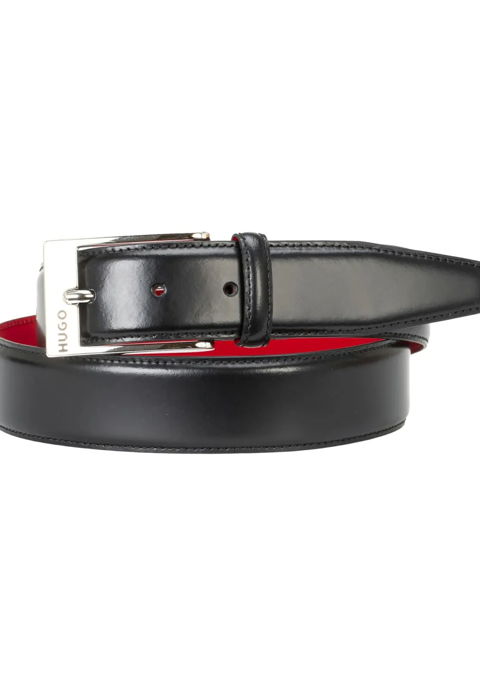 HUGO leren heren riem, zwart