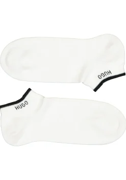 HUGO logo sokken (2-pack), heren enkelsokken, wit