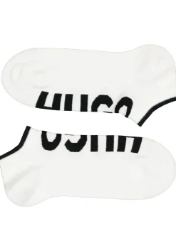 HUGO logo sokken (2-pack), heren enkelsokken, wit
