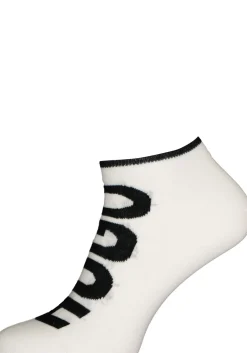 HUGO logo sokken (2-pack), heren enkelsokken, wit