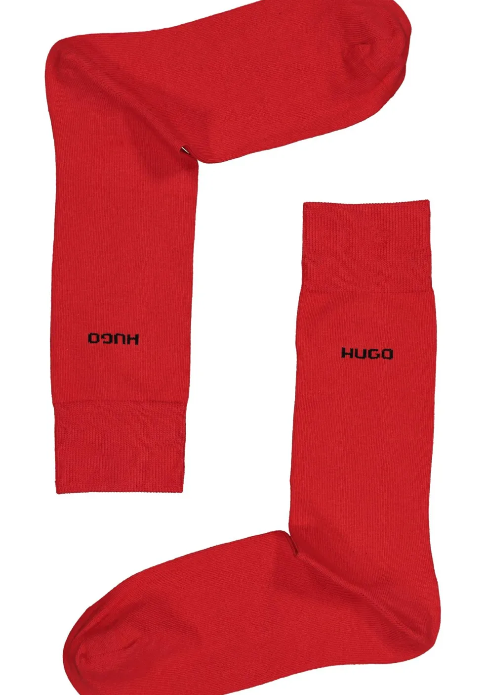 HUGO logo sokken (2-pack), herensokken katoen, zwart en rood