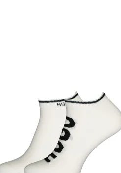 HUGO logo sokken (2-pack), unisex enkelsokken, wit