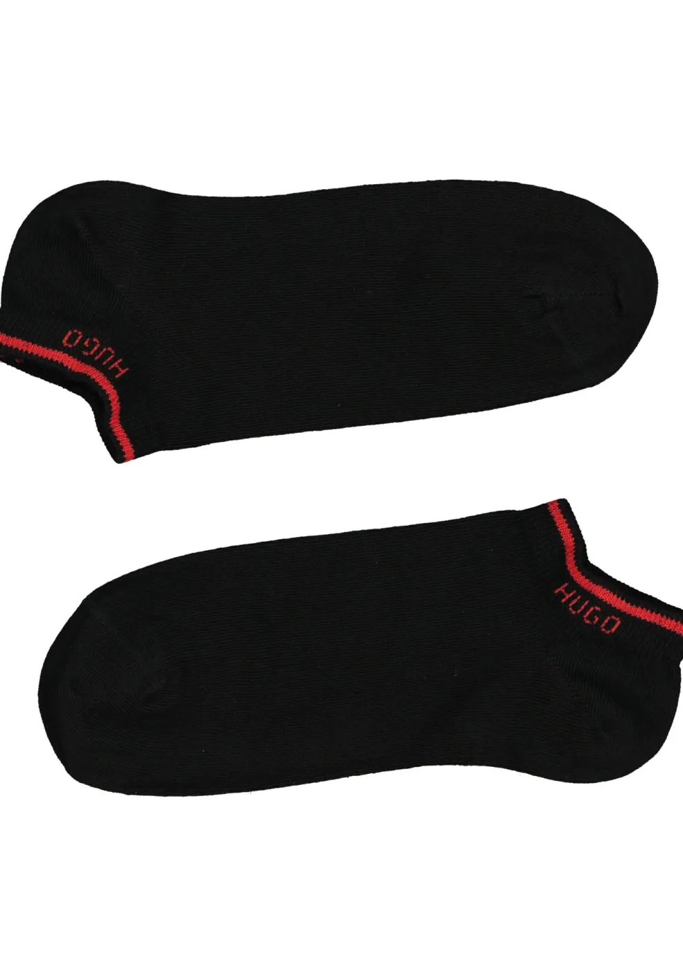 HUGO logo sokken (2-pack), unisex enkelsokken, zwart