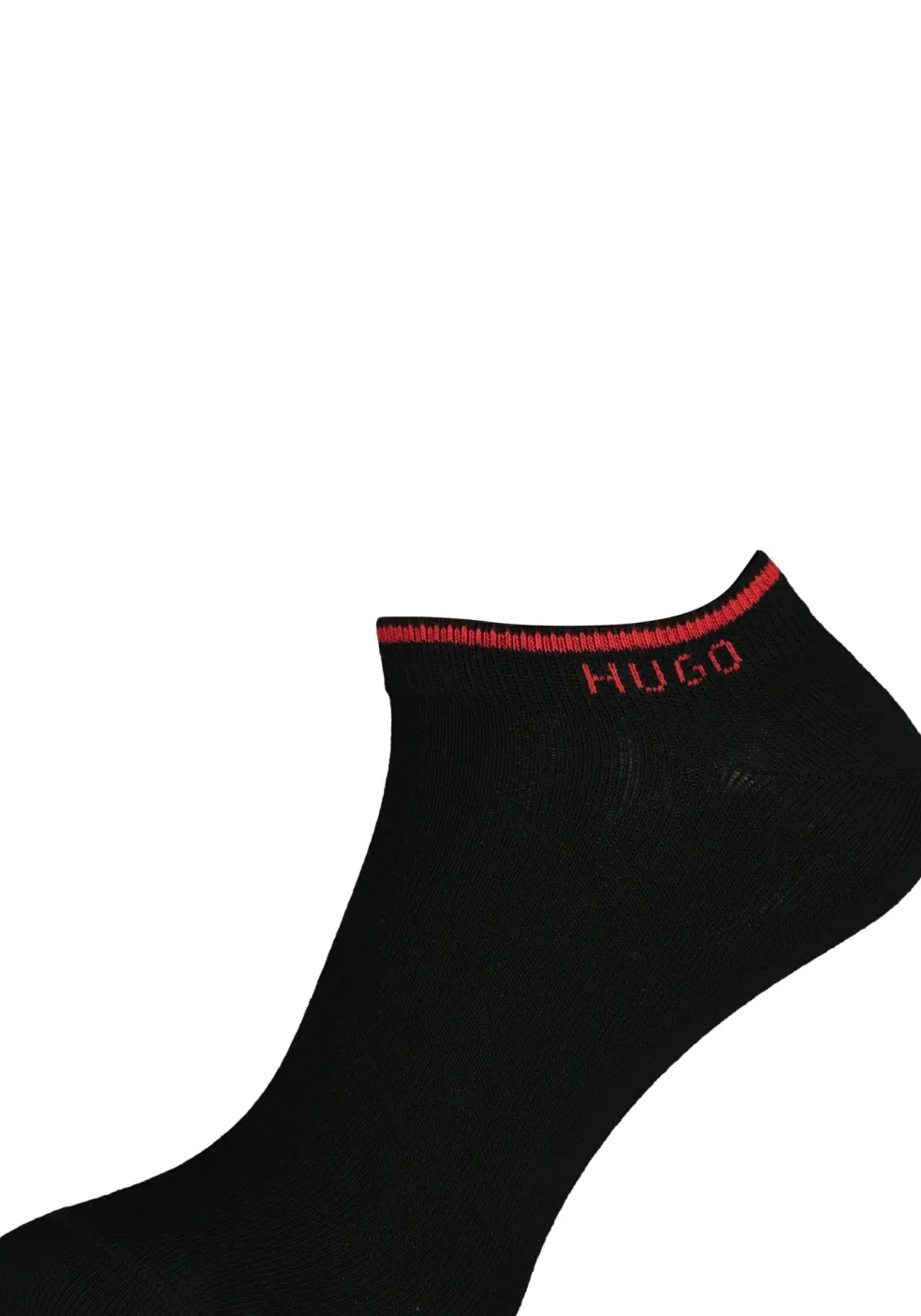 HUGO logo sokken (2-pack), unisex enkelsokken, zwart