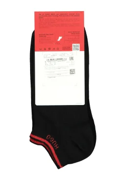 HUGO logo sokken (2-pack), unisex enkelsokken, zwart