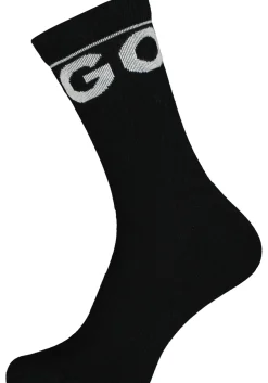 HUGO logo sokken sportief, hoge enkelsokken, zwart