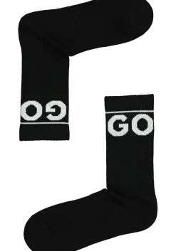 HUGO logo sokken sportief, hoge enkelsokken, zwart