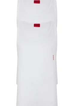 HUGO stretch tanktops slim fit (2-pack), heren singlets O-hals, wit
