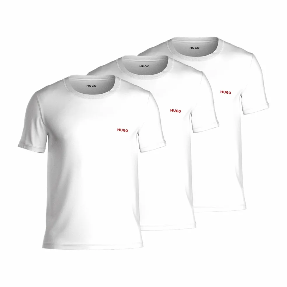 HUGO T-shirts regular fit (3-pack), heren T-shirts O-hals, wit