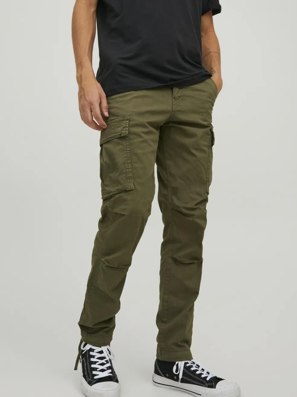 JACK & JONES Ace Tucker Cargoa loose fit, heren cargo broek, groen