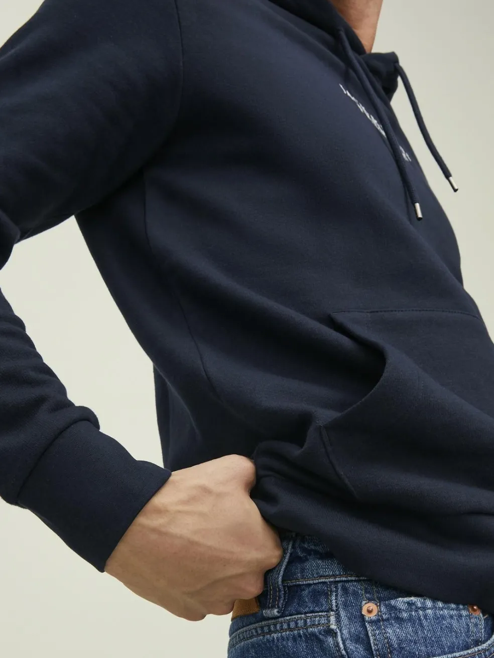 JACK & JONES Arie sweat hood slim fit, heren hoodie katoenmengsel met capuchon, blauw