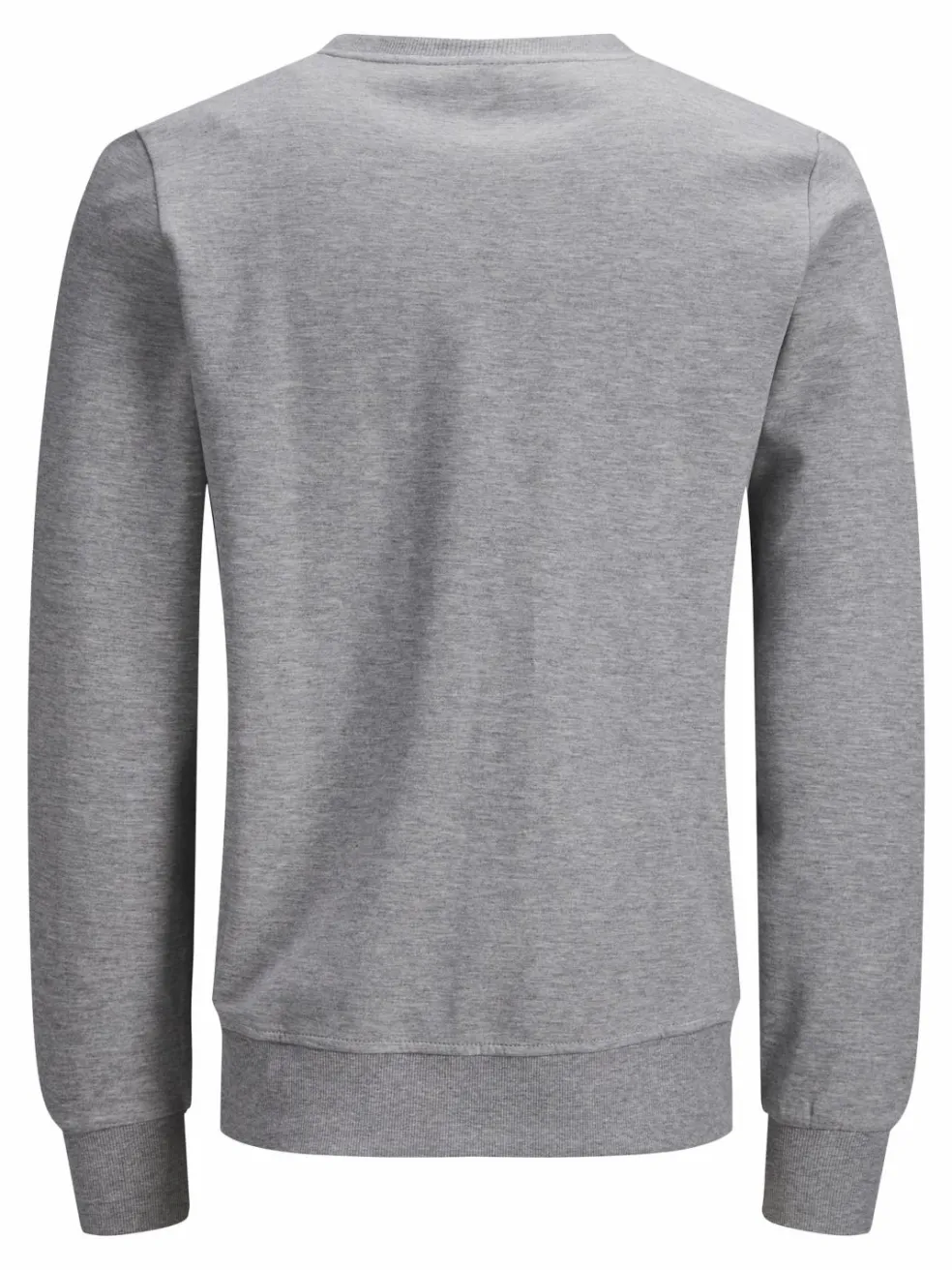 JACK & JONES Basic sweat crew neck regular fit, heren sweatshirt katoenmengsel met O-hals, lichtgrijs melange
