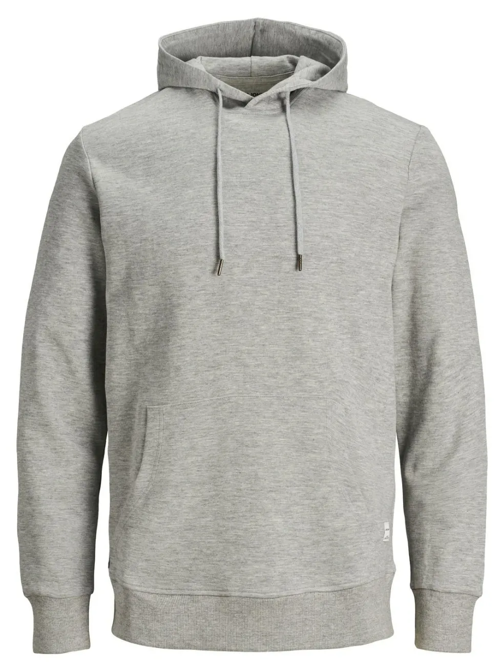 JACK & JONES Basic sweat hood regular fit, heren hoodie katoenmengsel met capuchon, lichtgrijs melange