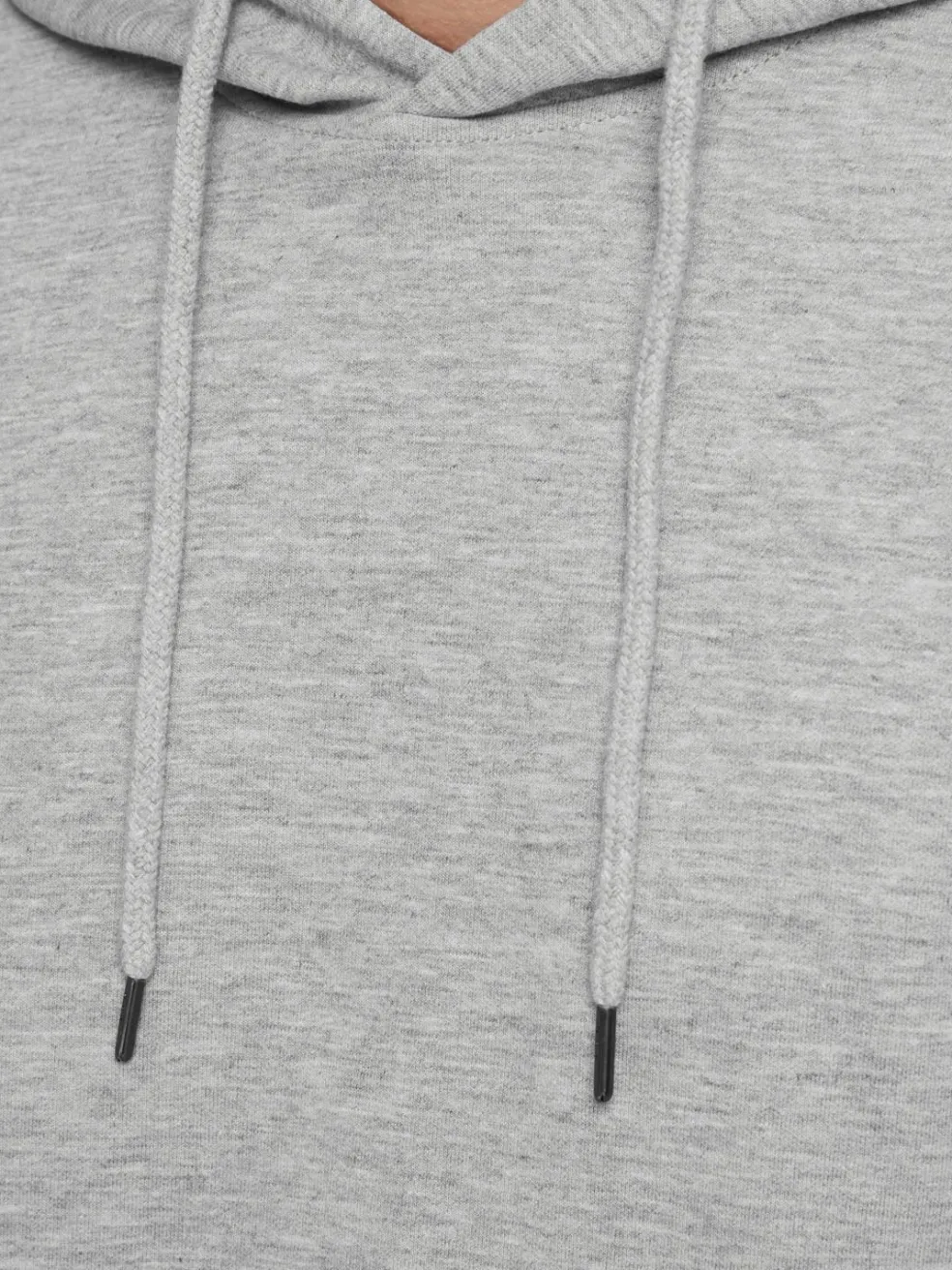 JACK & JONES Basic sweat hood regular fit, heren hoodie katoenmengsel met capuchon, lichtgrijs melange