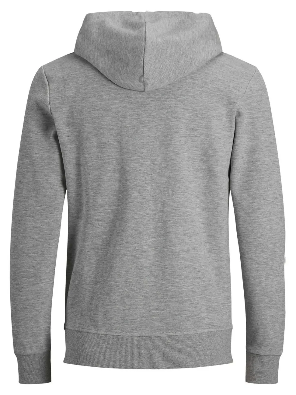JACK & JONES Basic sweat zip hood slim fit, heren sweatvest katoenmengsel met capuchon, lichtgrijs melange