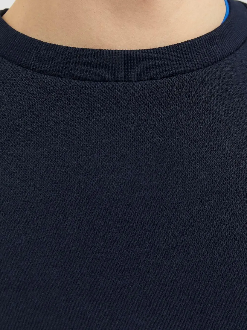JACK & JONES Bradley sweat crew regular fit, heren sweatshirt katoenmengsel met O-hals, blauw