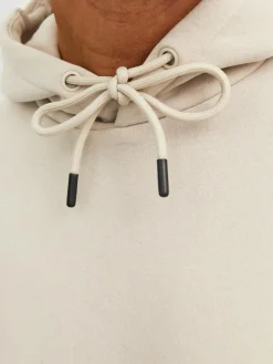 JACK & JONES Bradley sweat hood regular fit, heren hoodie katoenmengsel met capuchon, beige
