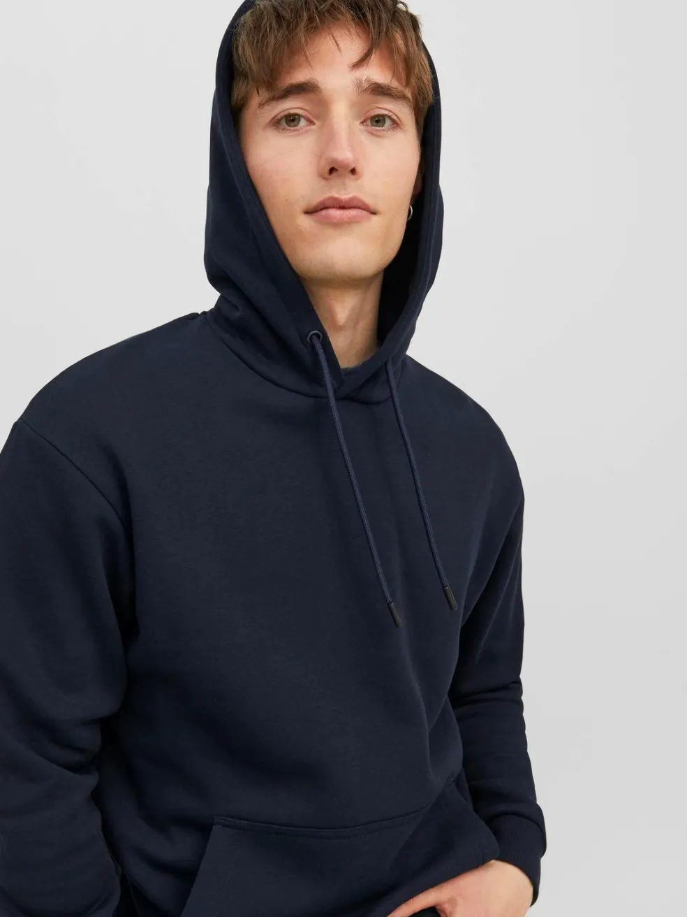 JACK & JONES Bradley sweat hood regular fit, heren hoodie katoenmengsel met capuchon, blauw