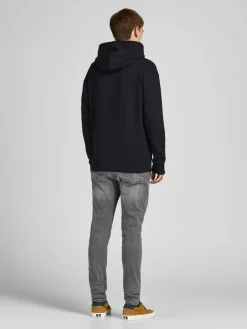 JACK & JONES Bradley sweat hood regular fit, heren hoodie katoenmengsel met capuchon, zwart