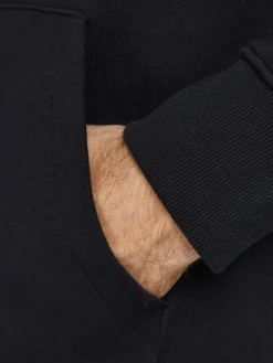 JACK & JONES Bradley sweat hood regular fit, heren hoodie katoenmengsel met capuchon, zwart