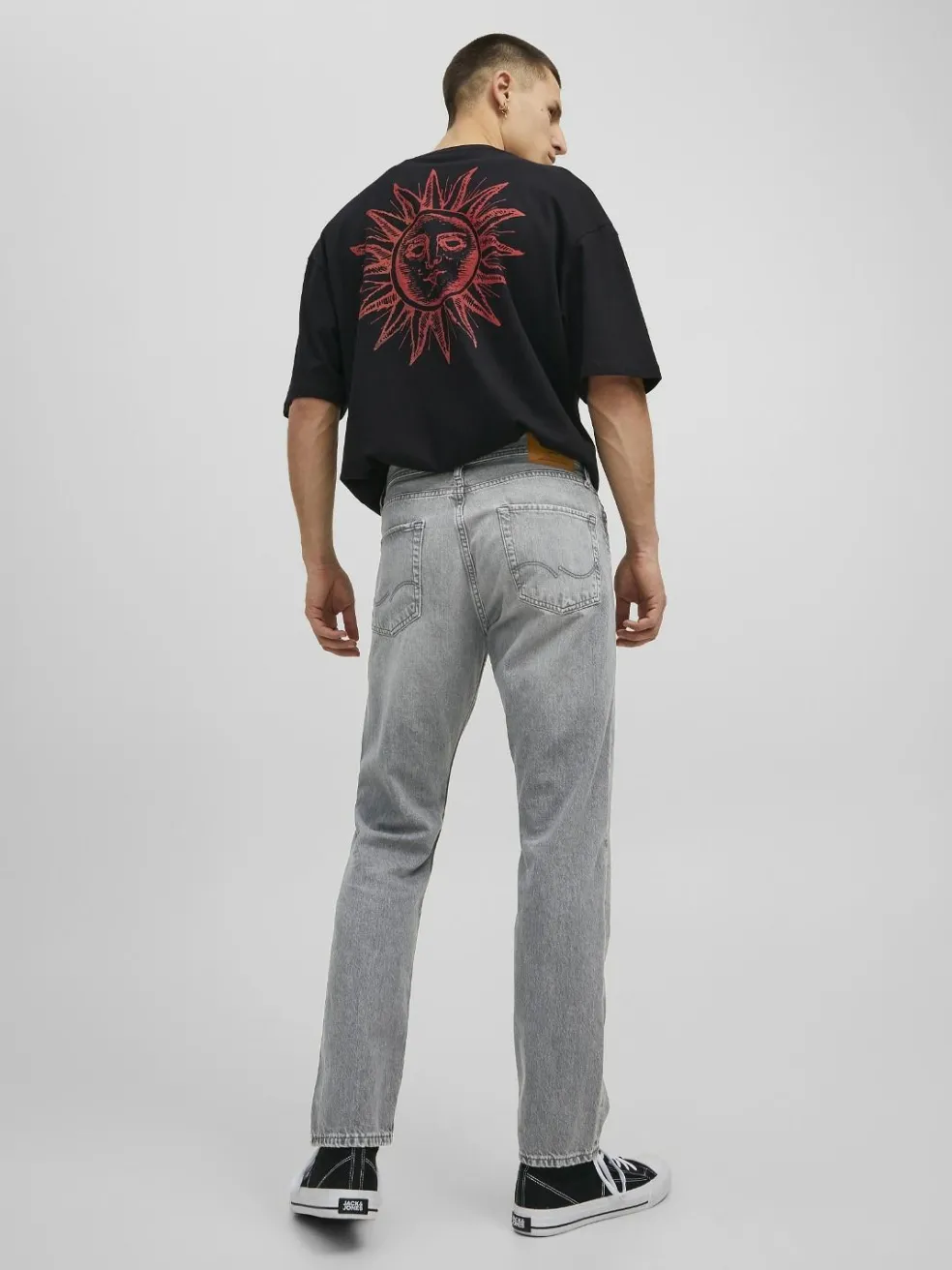 JACK & JONES Chris Original loose fit, heren jeans, grijs denim