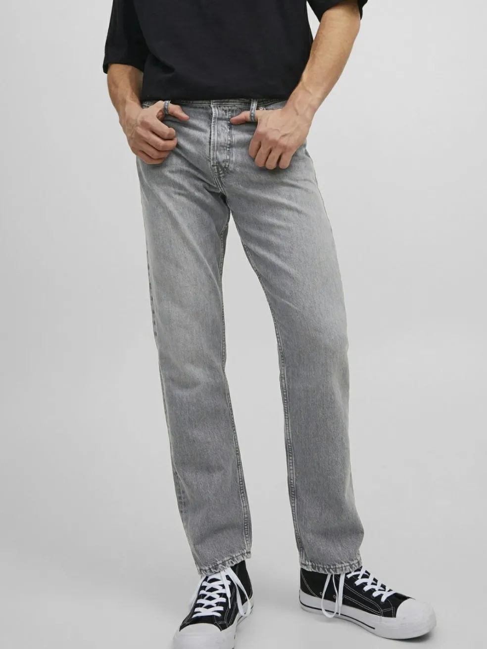 JACK & JONES Chris Original loose fit, heren jeans, grijs denim