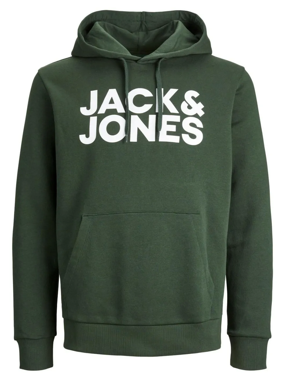 JACK & JONES Corp logo sweat hood regular fit, heren hoodie katoenmengsel met capuchon, groen grote print