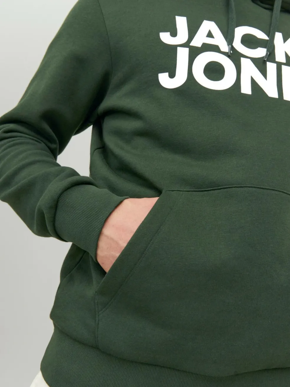 JACK & JONES Corp logo sweat hood regular fit, heren hoodie katoenmengsel met capuchon, groen grote print