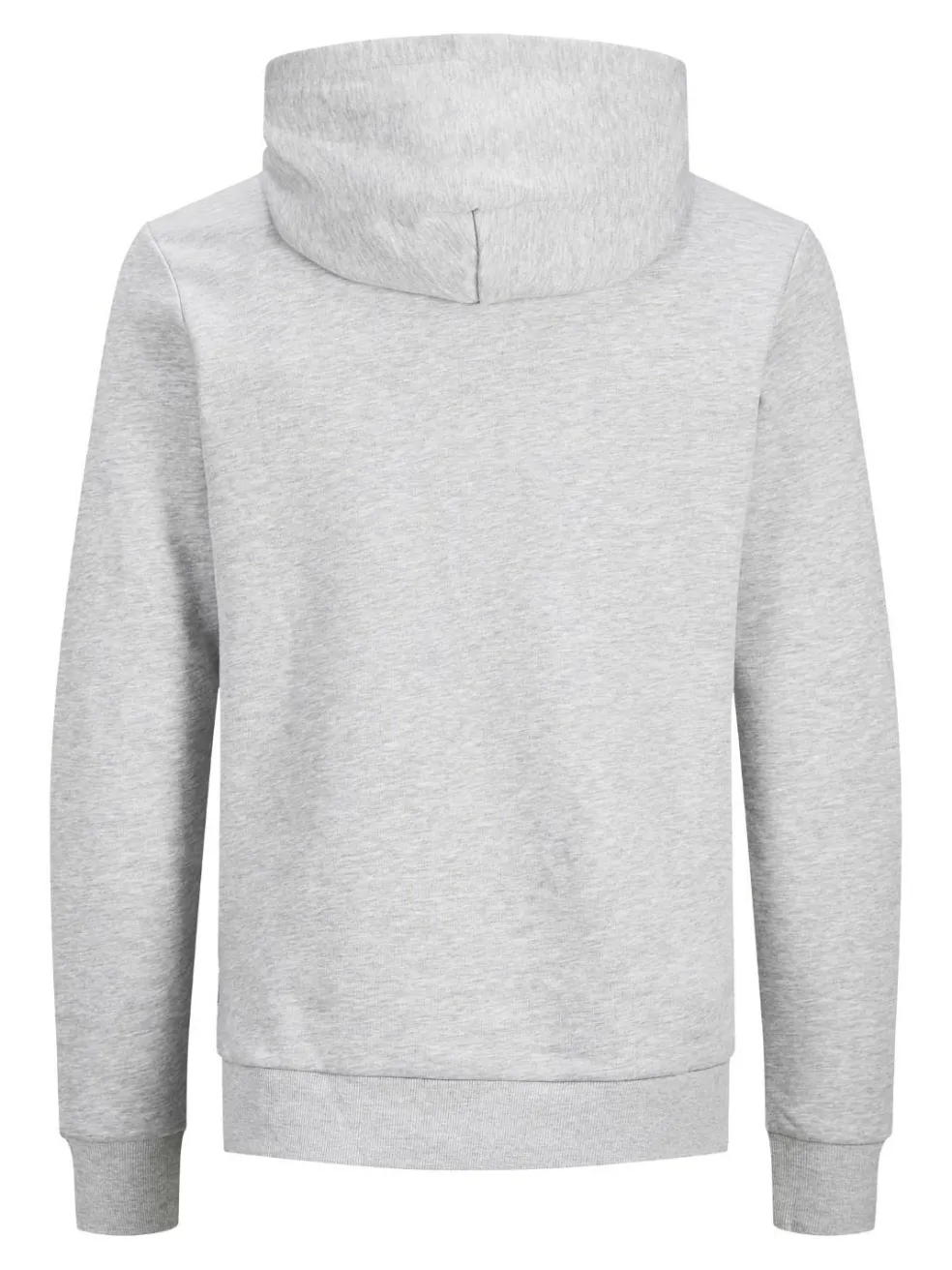 JACK & JONES Corp logo sweat hood regular fit, heren hoodie katoenmengsel met capuchon, lichtgrijs melange grote print
