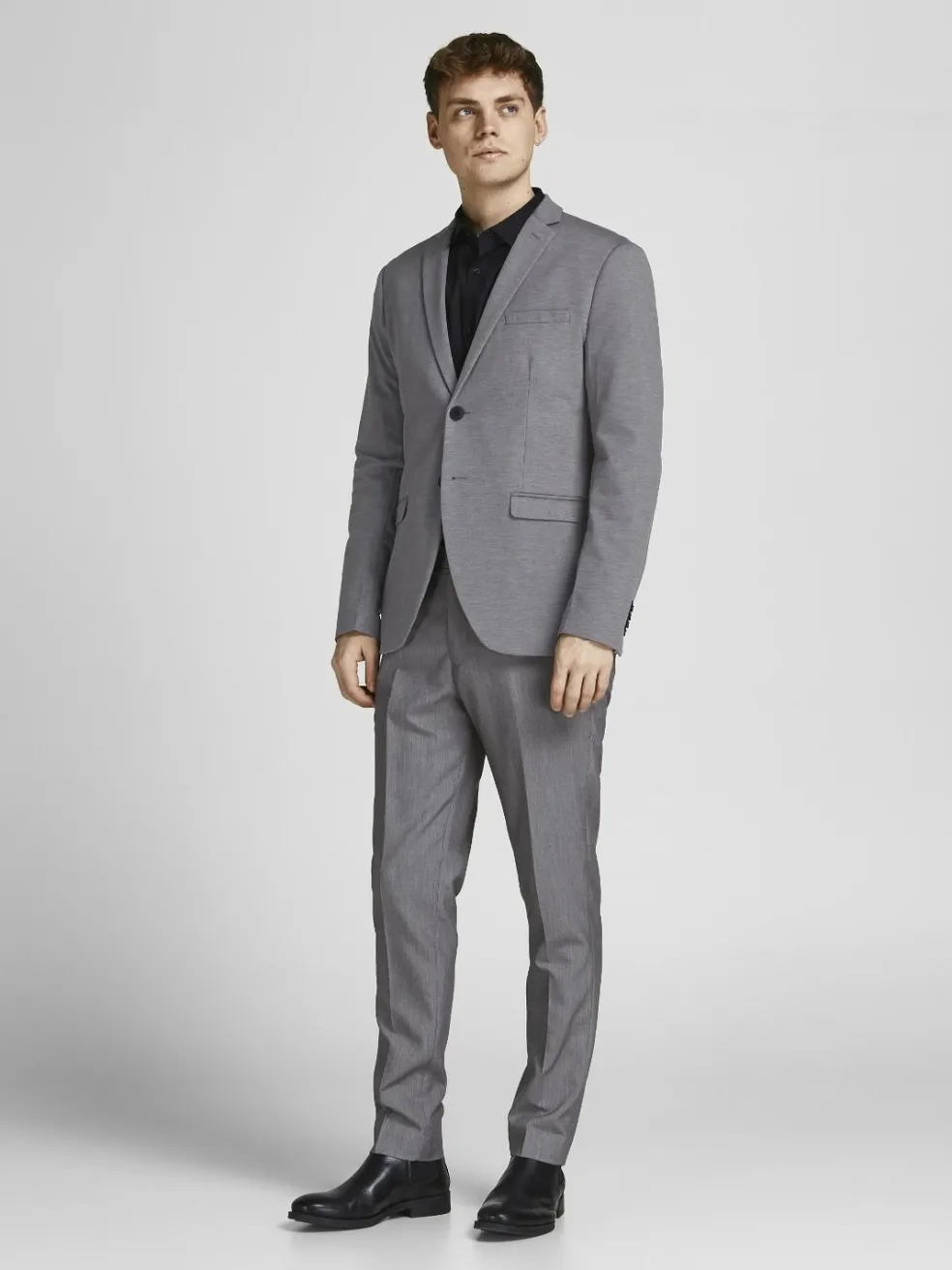 JACK & JONES Franco Trouser slim fit, heren pantalon, lichtgrijs melange