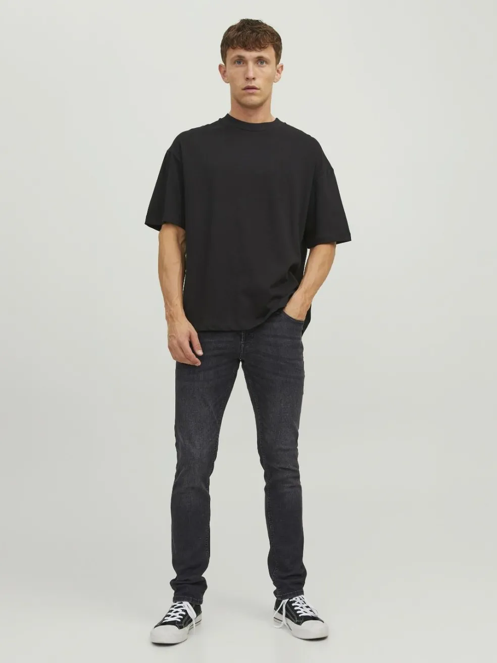 JACK & JONES Glenn Original loose fit, heren jeans, zwart denim