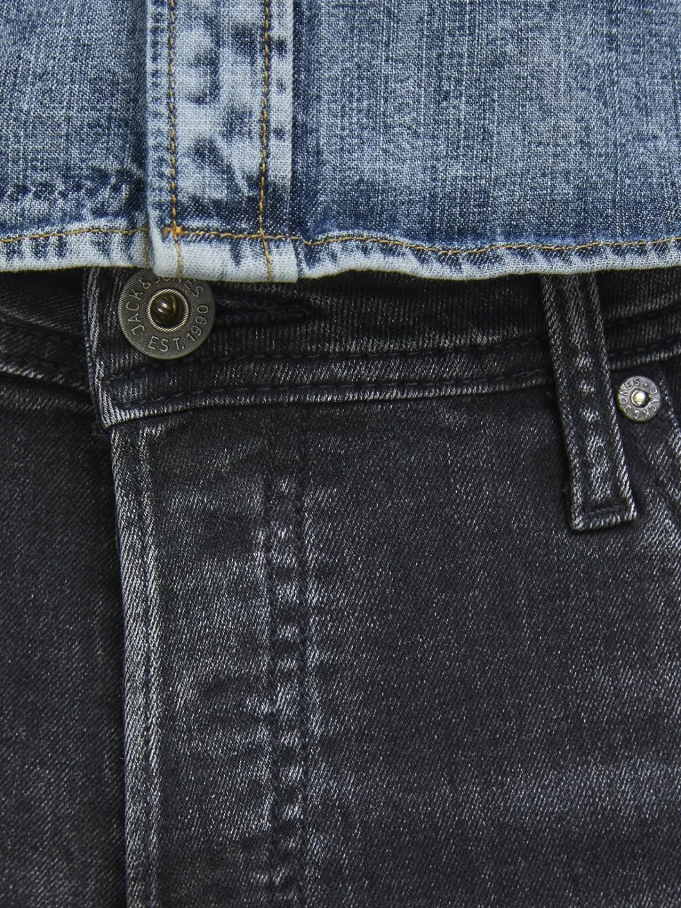 JACK & JONES Glenn Original loose fit, heren jeans, zwart denim