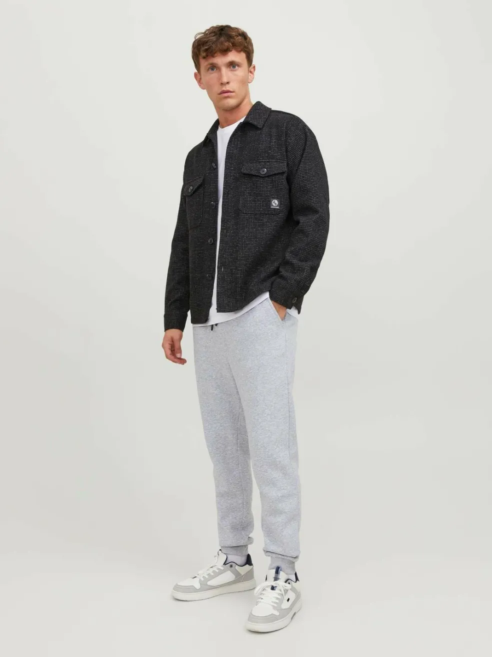 JACK & JONES Gordon Bradley Sweat Pant regular fit, heren joggingbroek, lichtgrijs melange