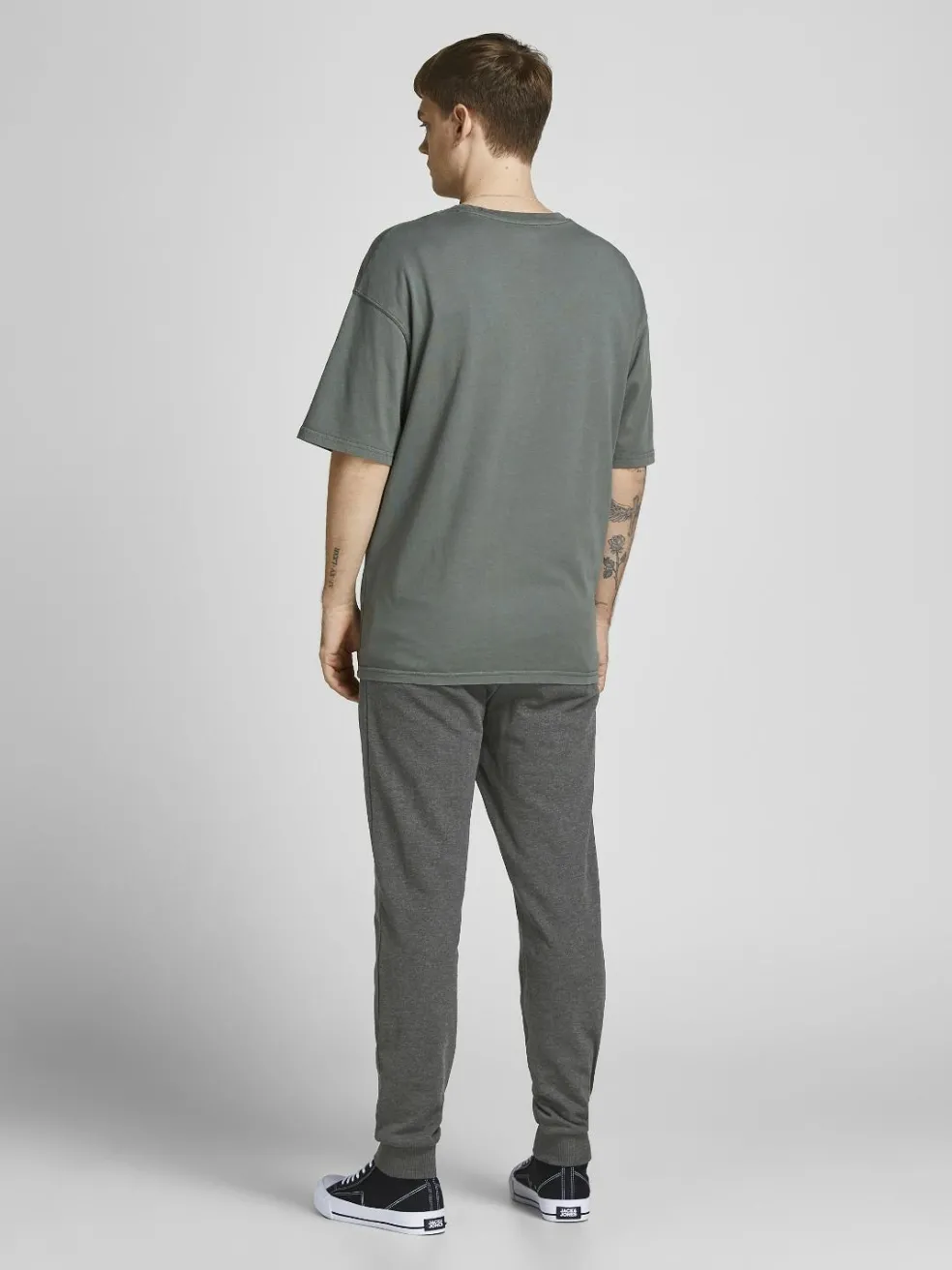JACK & JONES Gordon Shark Sweat Pants regular fit, heren joggingbroek, donkergrijs melange