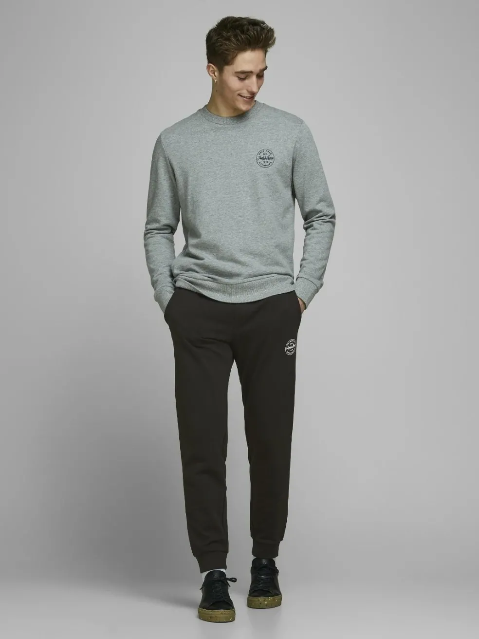 JACK & JONES Gordon Shark Sweat Pants regular fit, heren joggingbroek, zwart
