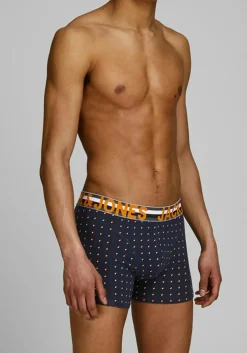 Jack & Jones heren boxers Jachenrik trunks (3-pack), blauw uni en dessin