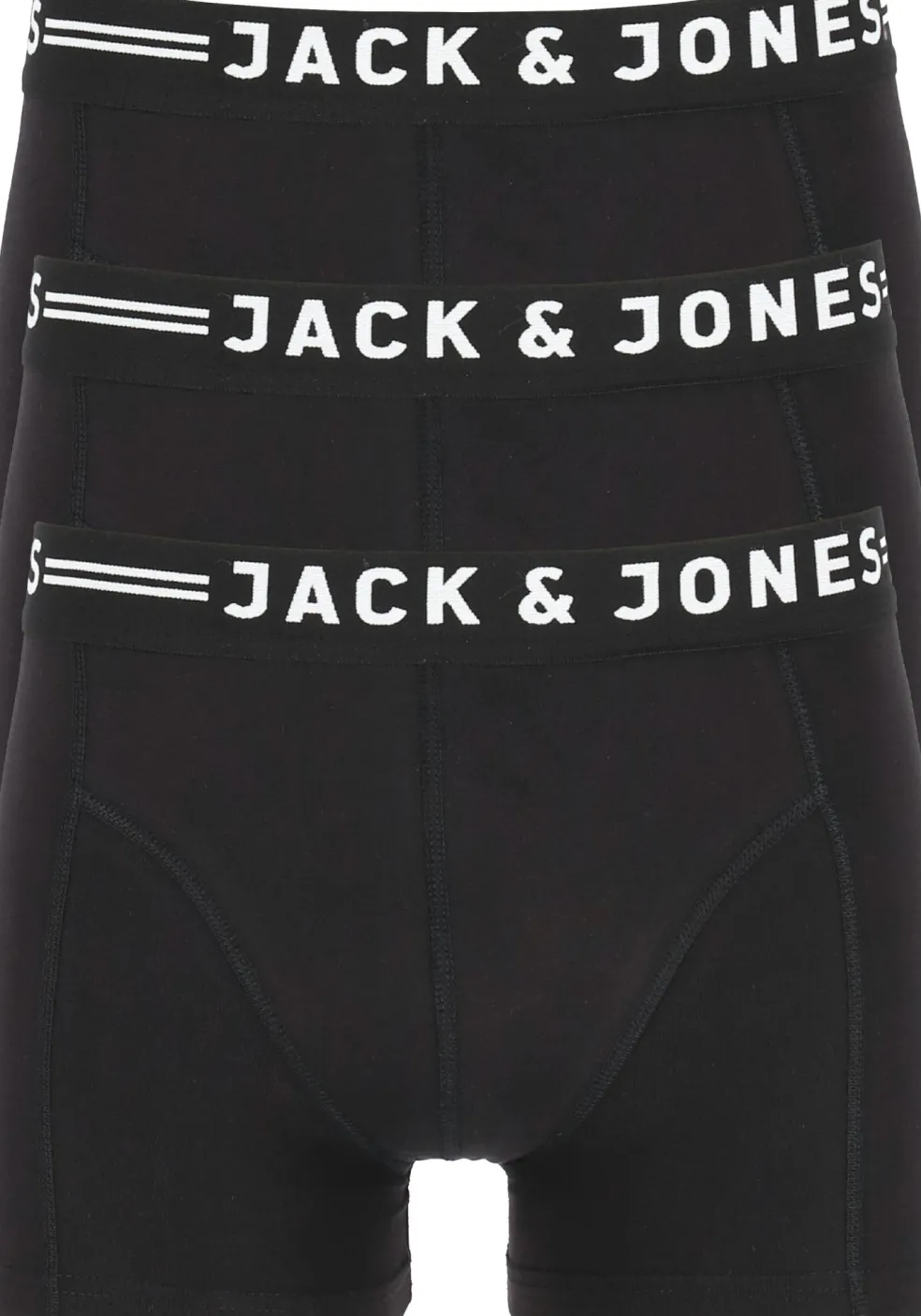 Jack & Jones heren boxers Sense trunks (3-pack), zwart met zwarte band