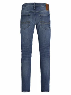 JACK & JONES Hill knit crew neck slim fit, heren pullover katoen met O-hals, groen melange